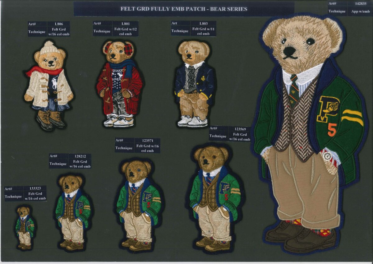 Felt Grd Fully EMB - Bear Series