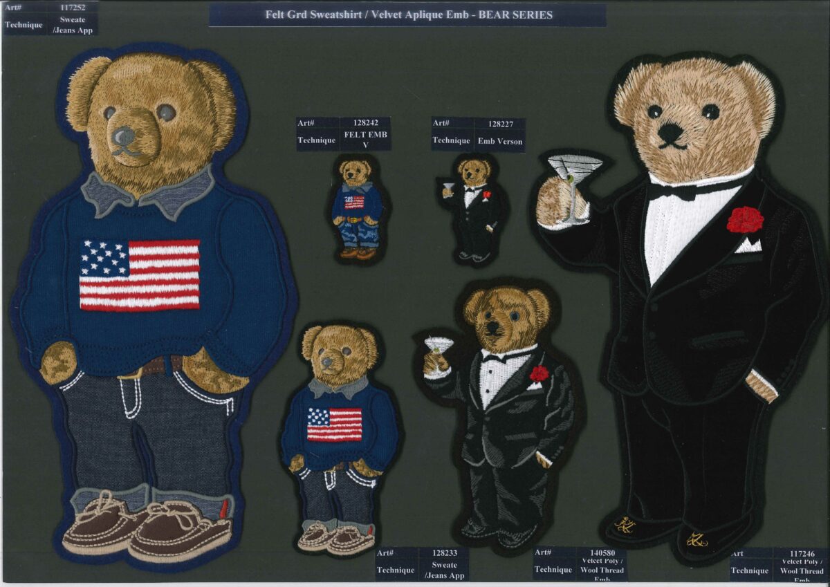 Felt Grd Sweatshirts Velvet Applique - Bear Series