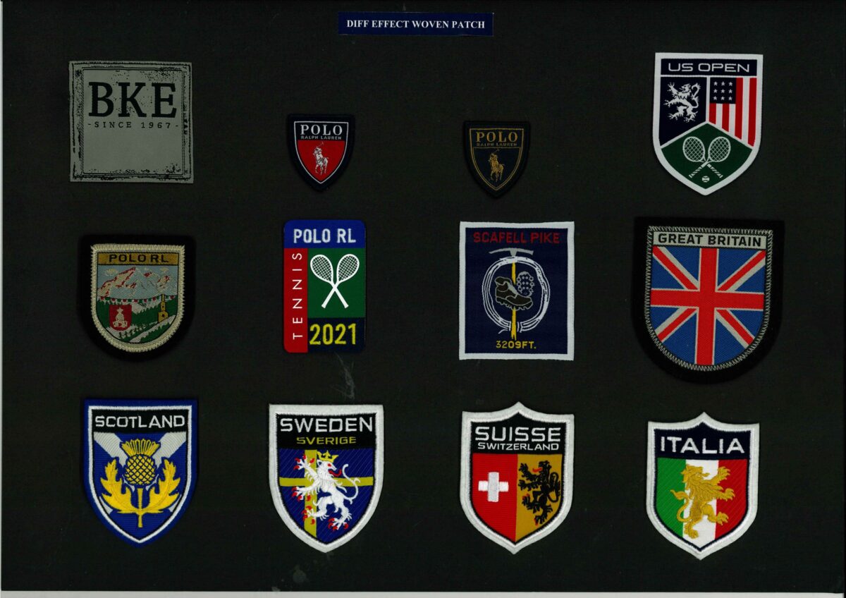 different effect woven patch